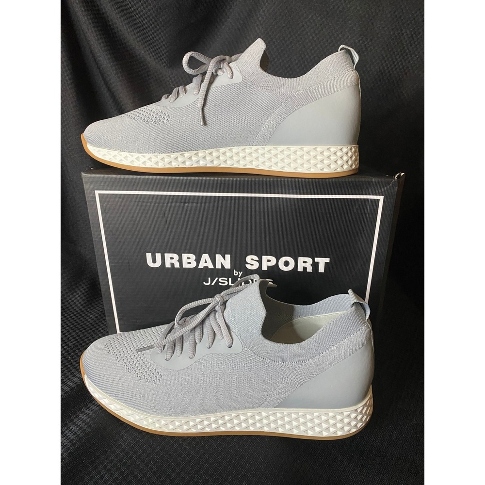 Urban Sport  JSlides Talia Gray Knit Sneakers Womens Size12 Lace Up Casual Shoes